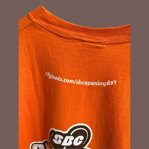 San Francisco Giants T-Shirt | Orange Promo Graphic | Size L | Vintage - Picture 5 of 5